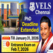 VISTAS Chennai Extends PhD Application Deadline 2026 Till January 31; Apply Now @vistas.ac.in